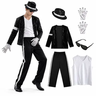 Children's Michael Jackson Costume Set, Sequined, for Tap Dance and Cosplay - 9