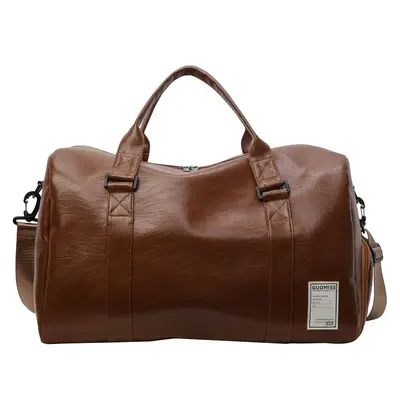Portable travel bag for men, luxury leather travel bag for women, large capacity sports and fitness bag for men, customizable logo