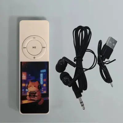 Mini MP3 Player with Card Slot and Earphones