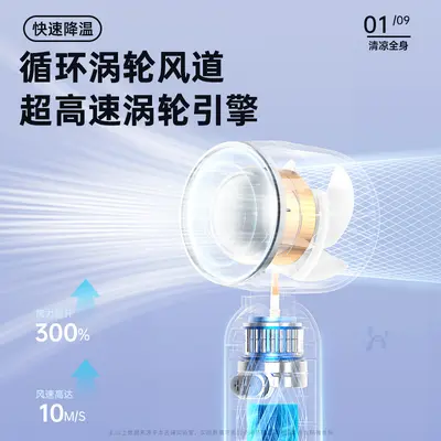Bladeless Turbine Handheld Mini USB Fan, Rechargeable