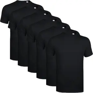 Men's Sports T-Shirt 6-Piece Set, Solid Color, Quick-Dry Fabric