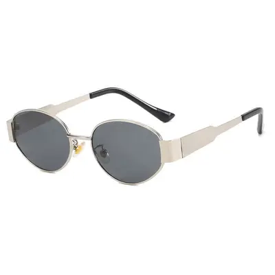 Women's Retro Oval Metal Frame Sunglasses Hong Kong Style - 10