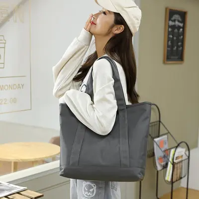 Large Capacity Waterproof Nylon Tote Bag for Commuting - 2