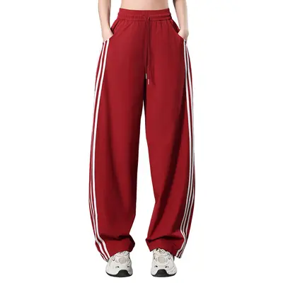 Summer Side-Stripe Sports Pants, High Waist Quick-Dry - 6