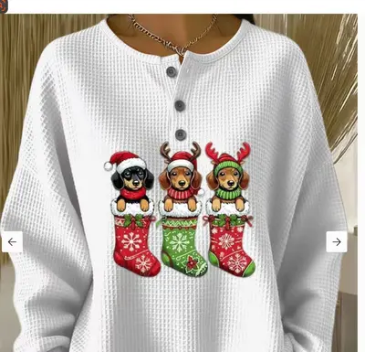 Damen-Waffel-Sweatshirt, Retro-Stil, Digitaldruck, lässige Passform - 8