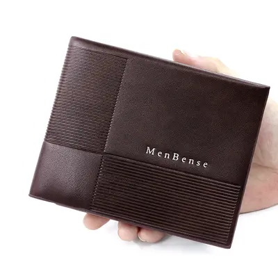 Herren-Kurzgeldbörse im Retro-Streifendesign mit Kartenfächern und Münzfach - 4