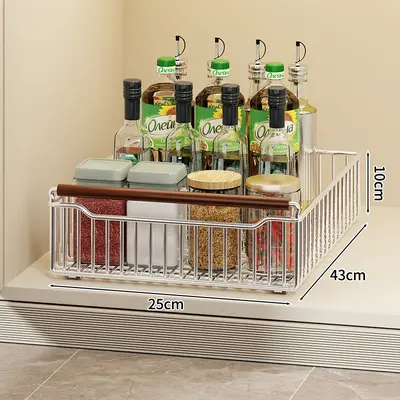 Pull-out storage basket under kitchen sink, layered vegetable rack - 6