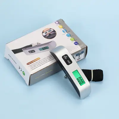 Tragbare elektronische Waage, präzise tragbare elektronische Waage, tragbare Waage 50 kg, Küchenschmuckwage für Lebensmittel, Gepäckwaage, Federwaage.
