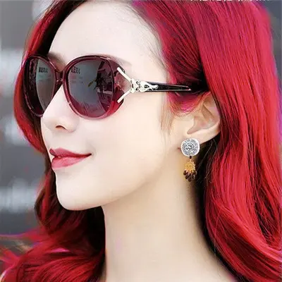 Women's Large Frame Fox Head Sunglasses, Classic Fashion Style - 10