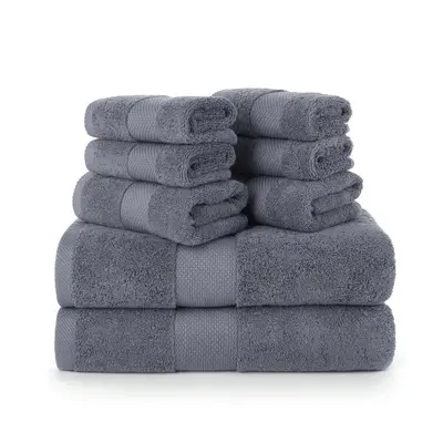 Handtuch- und Badetuch-Set, nicht fusselnd, mit Logo-Anpassung möglich, Hotelbadetücher, Gästehausbadetücher, Beautysalon-Badetücher, Vakuum-Versand mit Etiketten