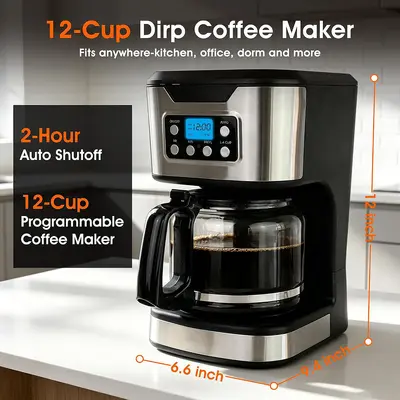1.8L Drip Coffee Maker with Keep-Warm and Timer Function - 3