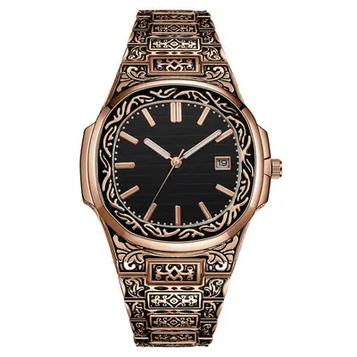 Yeni dış ticaret sınır ötesi trend moda retro erkek kol saati bronz renkli kol saati