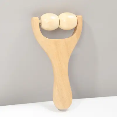 Solid wood massage stick portable handheld push massager for shoulder neck back head meridian brush roller massage tool - 13