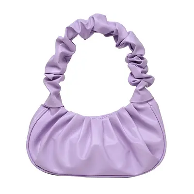 Koreanische Damen-Achseltasche, einfarbig, Falten-Wolkendesign - 6