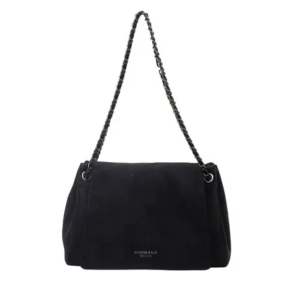 Women's Large Handbag, Suede-Look, Chain Underarm Bag, Autumn Winter - 6