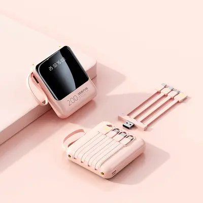 3C-Zertifikat 20000mAh Großkapazität Powerbank mit integriertem Kabel, Mini tragbar, Schnellladung, Geschenkset Mobiles Ladegerät - 10