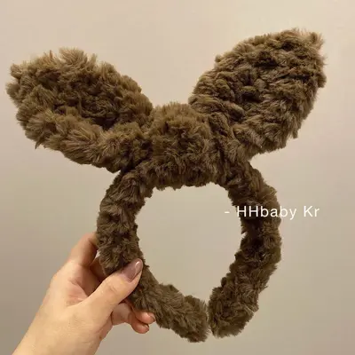 Plush Rabbit Ear Headband for Women, Face Washing Hairband - 8