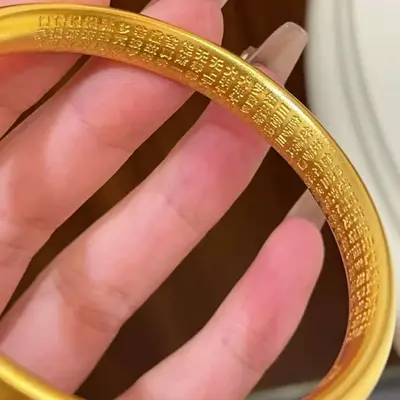 Gold-plated closed bracelet women heart design - 5