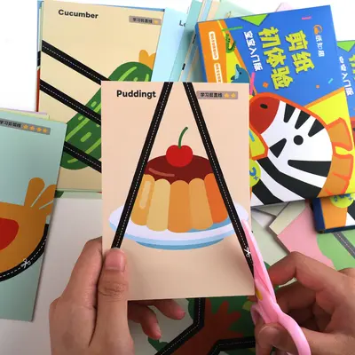 Montessori Paper Cutting Set, DIY Handicraft Early Education Toy for Young Children
