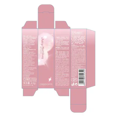 CAPPUVINI Juicy Moist Glossy Lip Gloss, блеск для губ с ярким зеркальным сиянием и эффектом объёма, в корейском стиле, доступная косметика отечественного производства - 4