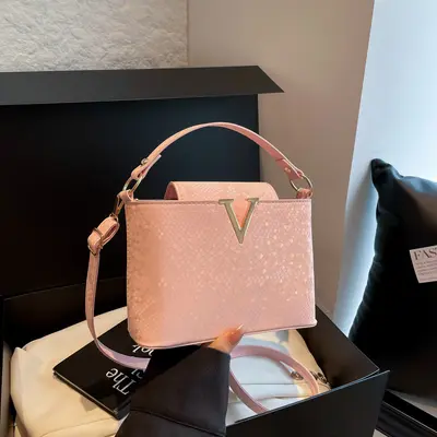 Women's Crossbody Bucket Bag with Snakeskin Pattern, 2025 Autumn - 9