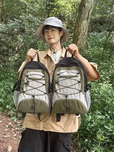 Large-Capacity Color-Block Backpack for Hiking and School - 12