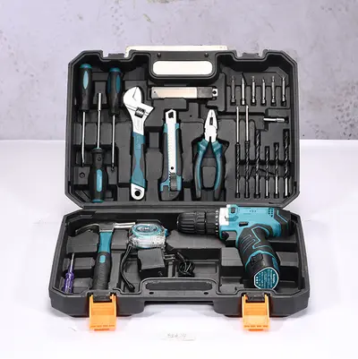Storage tool box electric drill set multifunctional manual home hardware tool combination set tool bag - 8
