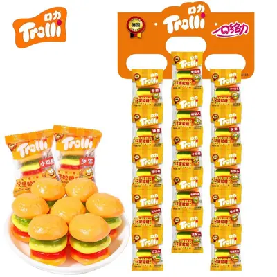 Troli Kouli Hamburger Şeker, 9g x 60 Paket, Meyve Aromalı Dolgulu