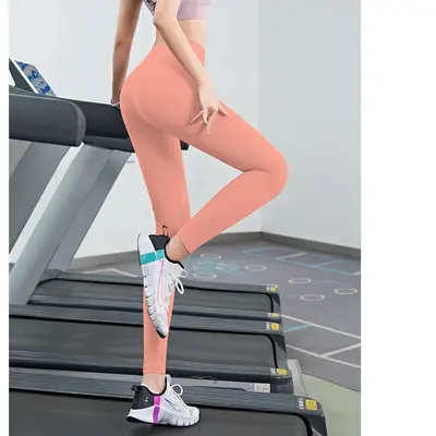 Dikişsiz Şeftali Yoga Pantolonu Kadın Elastik Yüksek Bel Karın Toplayıcı - 4