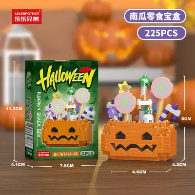 Halloween Pumpkin Ghost Witch Building Blocks, LEGO-Compatible Set - 11
