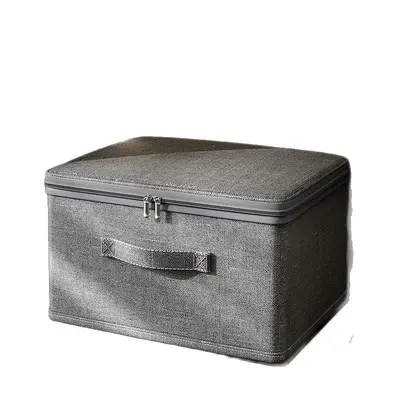 Zipper storage box with lid, clothing organizer