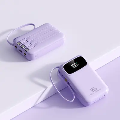 3C-Zertifizierung 22,5W Super-Schnellladung Mini-Powerbank mit integriertem Kabel 20000mAh Kapazität mobile Stromversorgung Blitzladung - 8