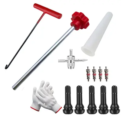 Tire Valve Core Removal and Installation Tool Kit, Tire Repair Valve Wrench - 9
