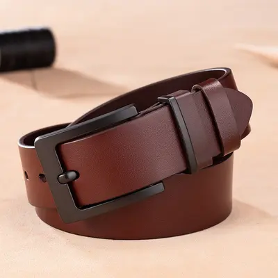 Premium first-layer cowhide men's belt, casual and versatile Korean-style jeans, genuine leather fashionable men's belt, high-end and authentic - 8