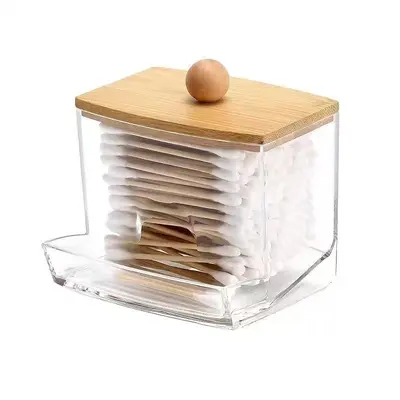 Rectangular cotton swab box with lid, storage set - 8