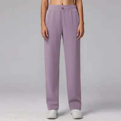 Kadın Modal Bol Paça Yoga Pantolonu, Yüksek Bel, Kumlu Yıkamalı, Uzun - 12