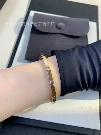 18K gold-plated bracelet, wide/narrow version, cubic zirconia - 10