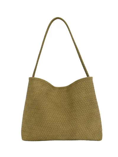 Große geflochtene Tote Bag für Damen, weiche Schultertasche im koreanischen Stil