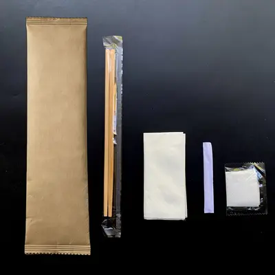一次性筷子湿巾牙线手套四件套组合餐厅外卖餐具加粗21CM独立包装 - 12