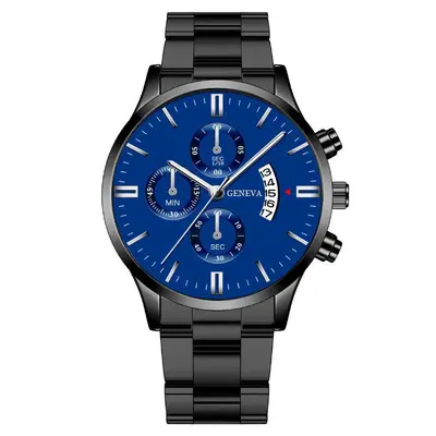Wholesale Men's Quartz Watches with Calendar Steel Strap - Fake Chronograph Business Watches in Stock - 11
