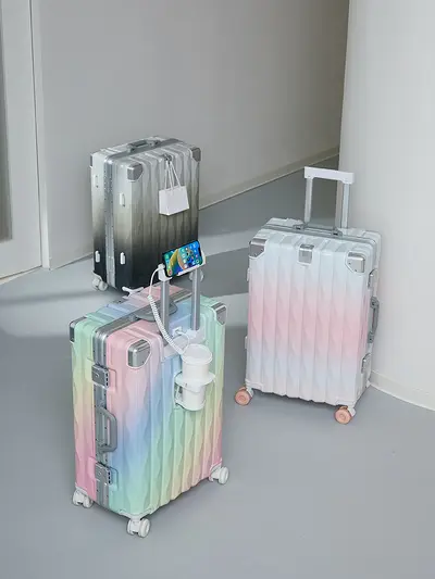 Aluminum Frame Luggage 20 inch Boarding Case 26 inch Trolley Suitcase Silent Skate Wheels - 3
