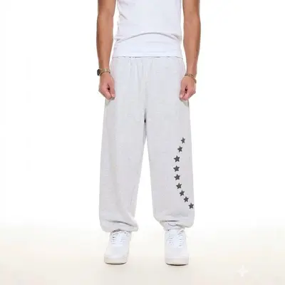 Y2K Sterne-Print Elastische Lockere Hose, drei Farben, Sommer