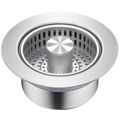 Stainless Steel Kitchen Sink Pop-Up Drain Plug with Anti-Clog Odor Filter - 6