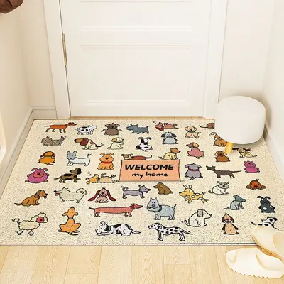 Cuttable Non-Slip PVC Door Mat with Cute Dog Design - 7