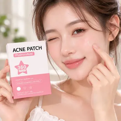 跨境粉色彩盒装痘痘贴PE材质 360粒隐形星星爱心圆形遮瑕痘痘贴