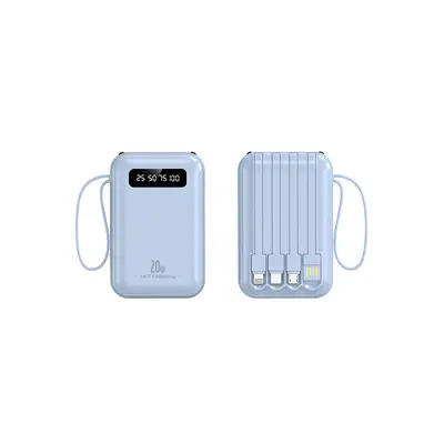 Toptan mini güç bankası, dahili kablolu 20000 mAh büyük kapasiteli hızlı şarjlı taşınabilir güç bankası hediye özelleştirme