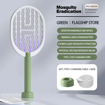 Cross-border new electric mosquito swatter rechargeable mosquito killer lamp household mosquito racket 2-in-1 automatic electric shock mosquito repellent wholesale - 7