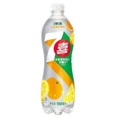 Pepsi 7UP Lemon Flavor Sugar-Free Soft Drink, 550ml x 12 Bottles