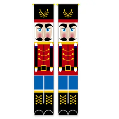 Christmas Door Couplet Set with Printed Backdrop Cloth - 12