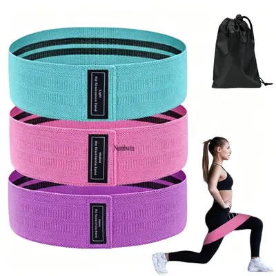 Numbwin Squat Yoga Resistance Band Set, Latex Glute Loop - 11